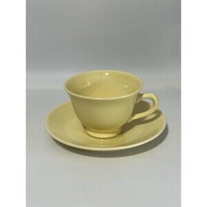VTG LuRay Pastels TS&T Footed Cup & Saucer Set - Pastel Yellow